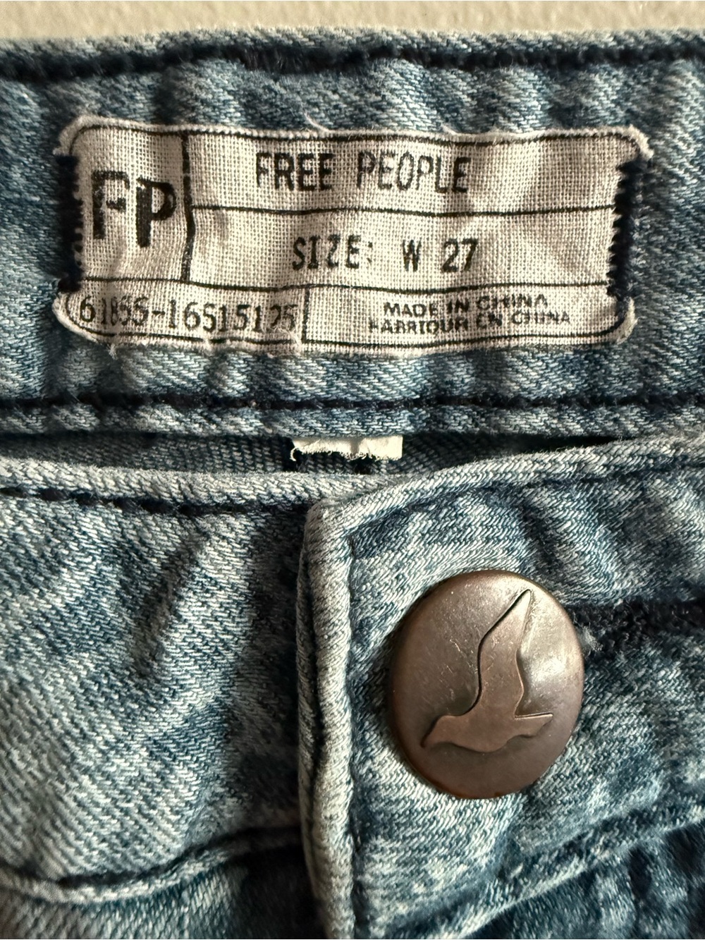 Free People Capri Jeans W27 Acid Wash Printed Denim